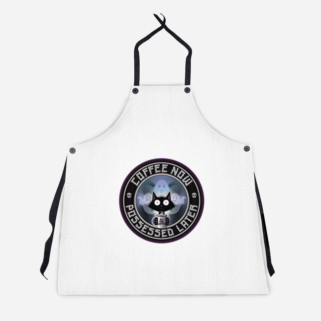 Coffee Now Possessed Later-Unisex-Kitchen-Apron-Whimsical Thinker