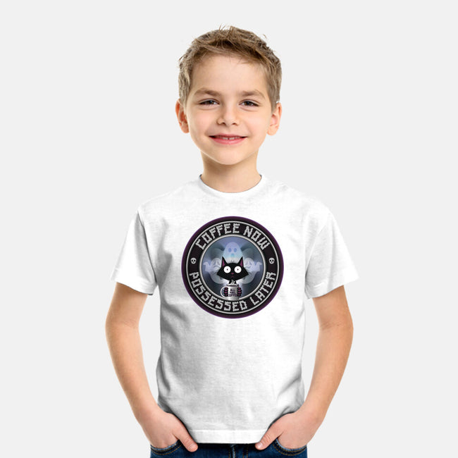 Coffee Now Possessed Later-Youth-Basic-Tee-Whimsical Thinker