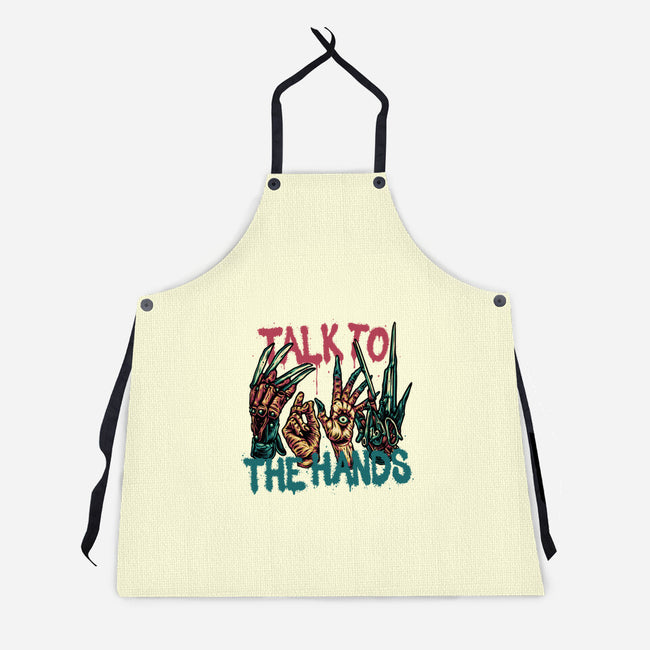 Talk To The Hands-Unisex-Kitchen-Apron-glitchygorilla