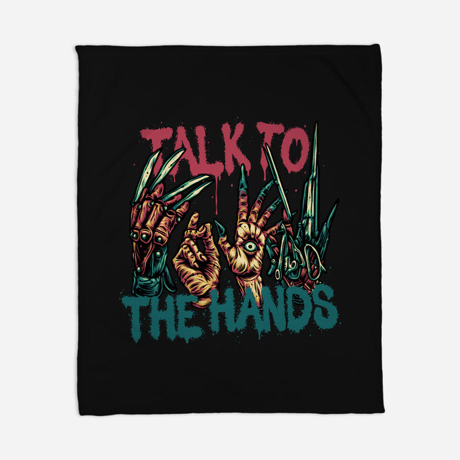 Talk To The Hands-None-Fleece-Blanket-glitchygorilla