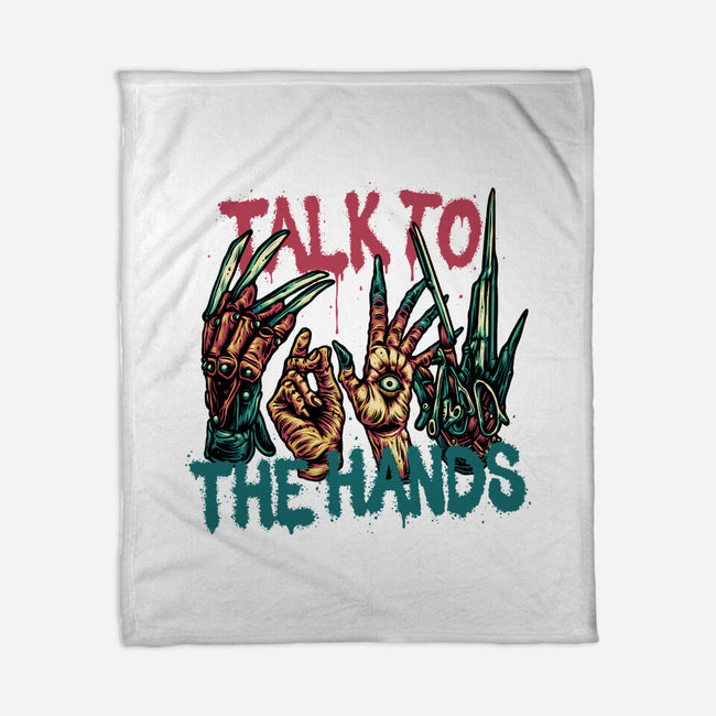 Talk To The Hands-None-Fleece-Blanket-glitchygorilla