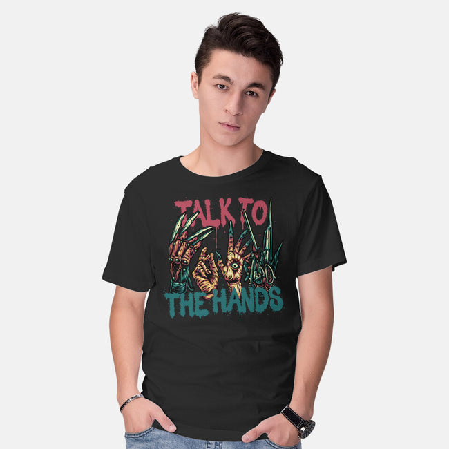 Talk To The Hands-Mens-Basic-Tee-glitchygorilla