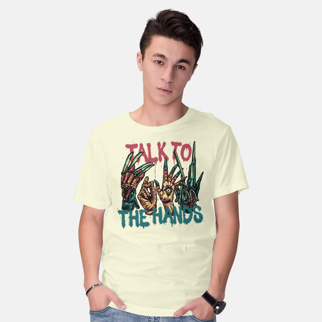 Talk To The Hands-Mens-Basic-Tee-glitchygorilla