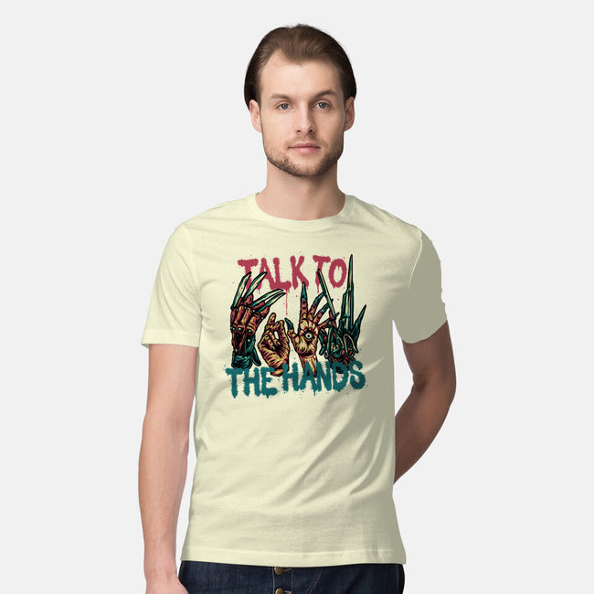 Talk To The Hands-Mens-Premium-Tee-glitchygorilla