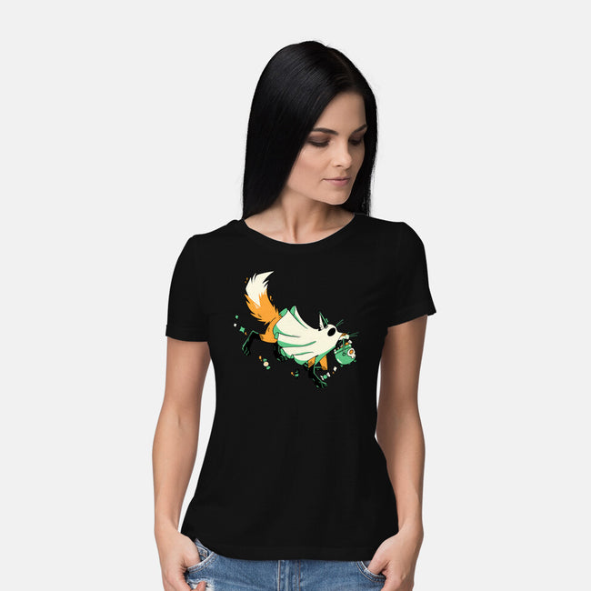 Fox Ghost-Womens-Basic-Tee-GloamingFoxes