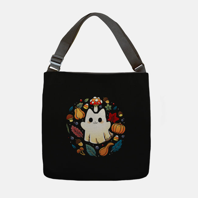 Kitten Ghost Autumn-None-Adjustable Tote-Bag-Vallina84