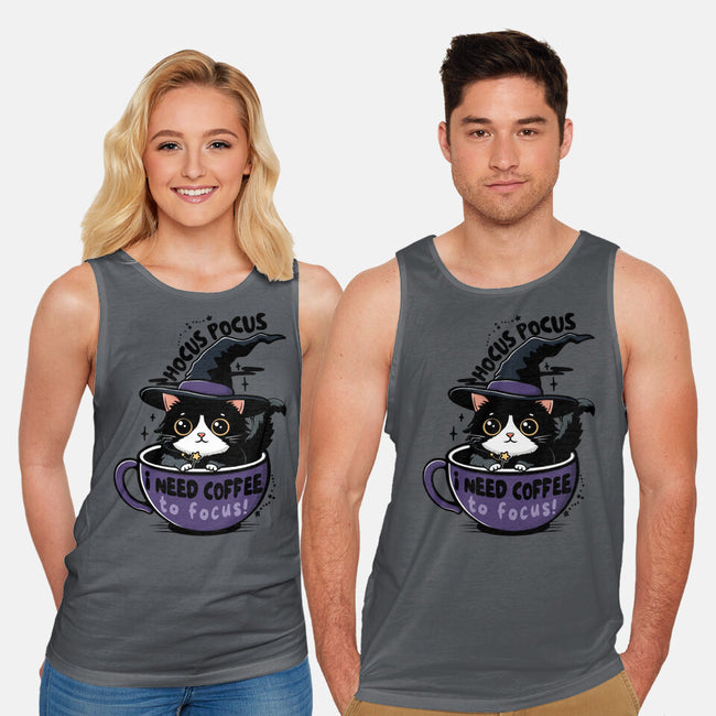 I Need Coffee To Focus-Unisex-Basic-Tank-Trendlory