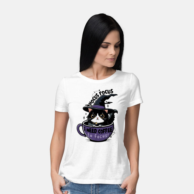 I Need Coffee To Focus-Womens-Basic-Tee-Trendlory