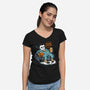 Fat Halloween-Womens-V-Neck-Tee-spoilerinc