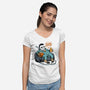 Fat Halloween-Womens-V-Neck-Tee-spoilerinc