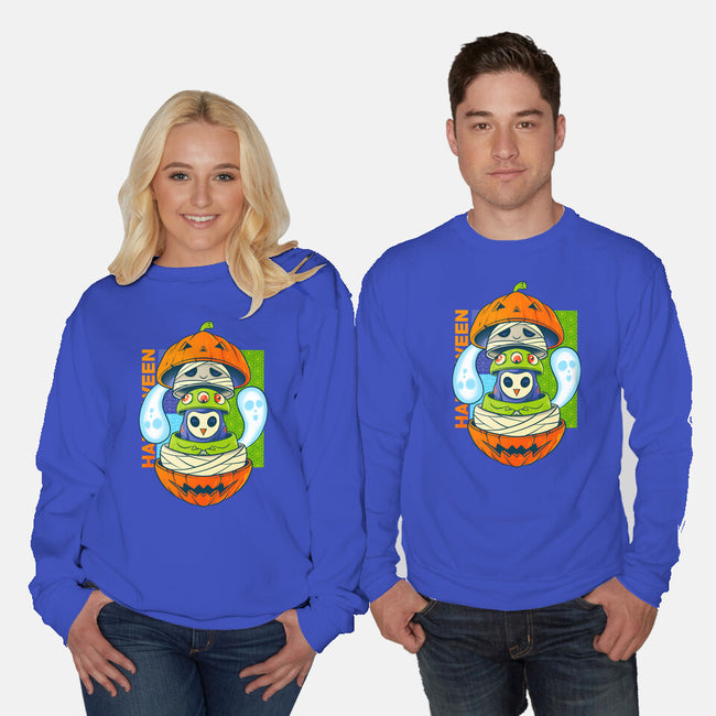 Spooky Doll-Unisex-Crew Neck-Sweatshirt-spoilerinc