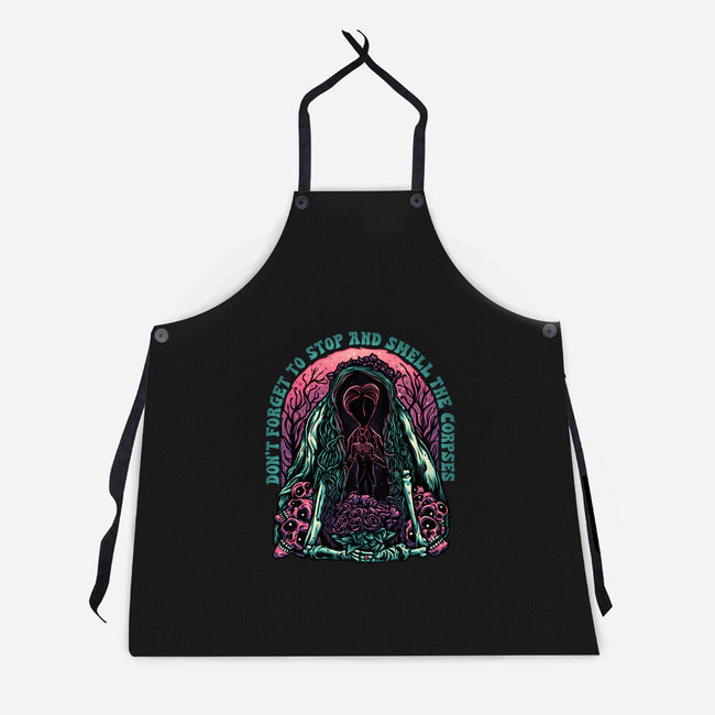 Smell The Corpses-Unisex-Kitchen-Apron-glitchygorilla