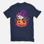 Kitten Witched Pumpkin-Womens-Fitted-Tee-Vallina84