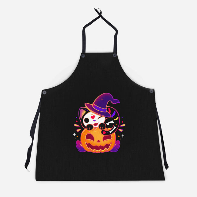 Kitten Witched Pumpkin-Unisex-Kitchen-Apron-Vallina84