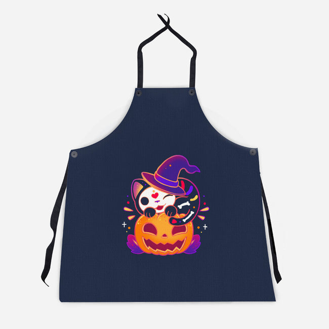 Kitten Witched Pumpkin-Unisex-Kitchen-Apron-Vallina84