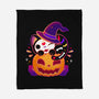 Kitten Witched Pumpkin-None-Fleece-Blanket-Vallina84