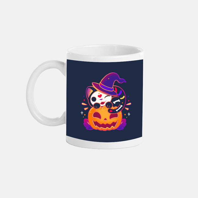 Kitten Witched Pumpkin-None-Mug-Drinkware-Vallina84