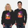 Kitten Witched Pumpkin-Unisex-Crew Neck-Sweatshirt-Vallina84