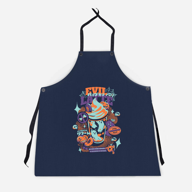 Evil Pumpkin Spice Latte-Unisex-Kitchen-Apron-Estudio Horta