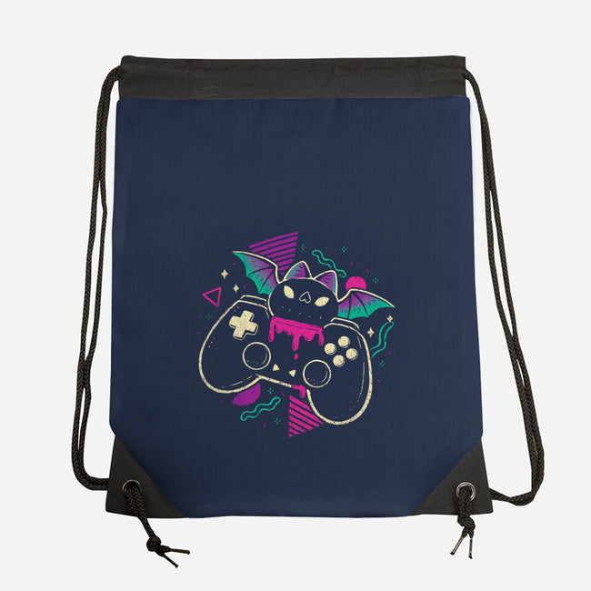 Creepy Cute Gamer Bat-None-Drawstring-Bag-xMorfina