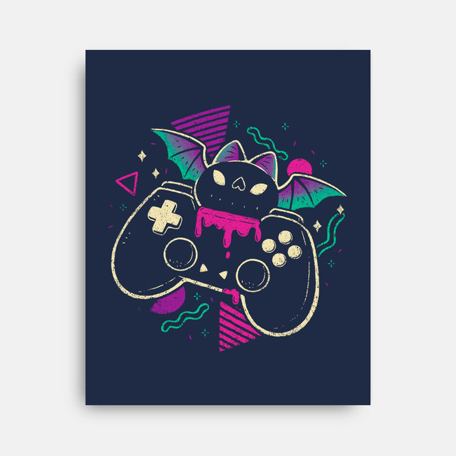 Creepy Cute Gamer Bat-None-Stretched-Canvas-xMorfina