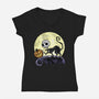 The Game Before Halloween-Womens-V-Neck-Tee-zascanauta