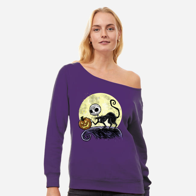 The Game Before Halloween-Womens-Off Shoulder-Sweatshirt-zascanauta