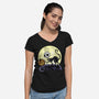 The Game Before Halloween-Womens-V-Neck-Tee-zascanauta