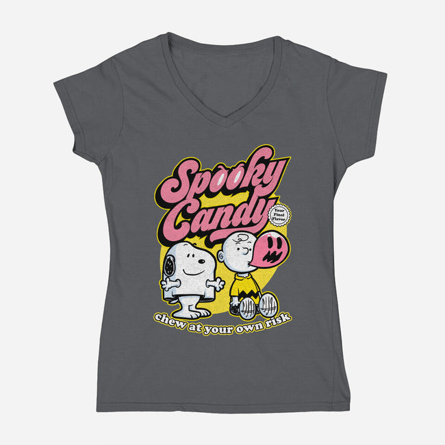 Spooky Beagle Candy-Womens-V-Neck-Tee-Studio Mootant