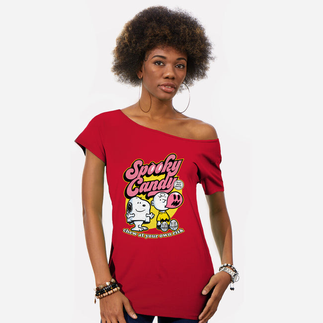 Spooky Beagle Candy-Womens-Off Shoulder-Tee-Studio Mootant