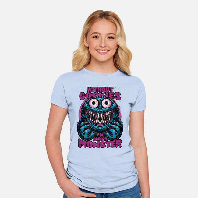 Monster Without Cookies-Womens-Fitted-Tee-Studio Mootant