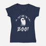 Just Here For The Boo-Womens-V-Neck-Tee-fanfabio