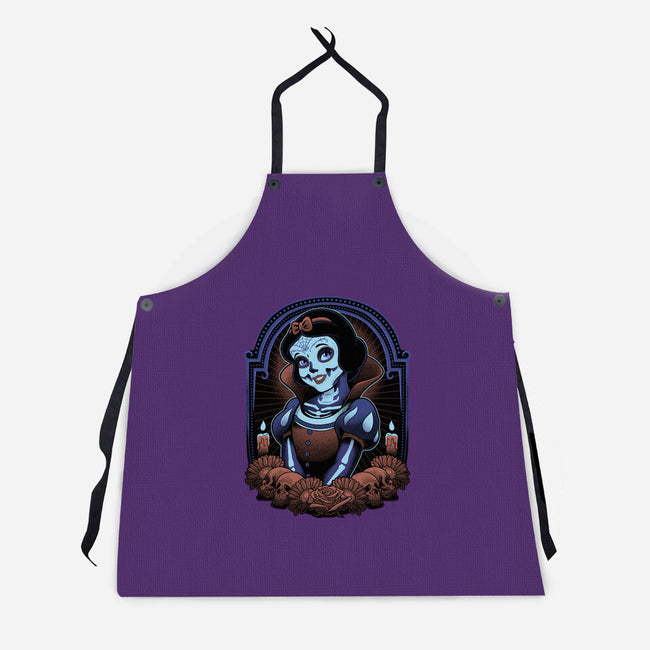 Skull White-Unisex-Kitchen-Apron-Astrobot Invention