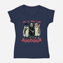 Do It For The Boos-Womens-V-Neck-Tee-glitchygorilla