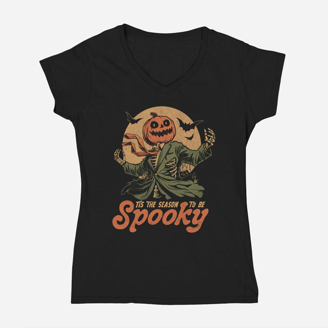 Tis The Season To Be Spooky-Womens-V-Neck-Tee-eduely