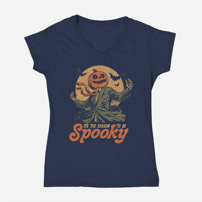 Tis The Season To Be Spooky-Womens-V-Neck-Tee-eduely