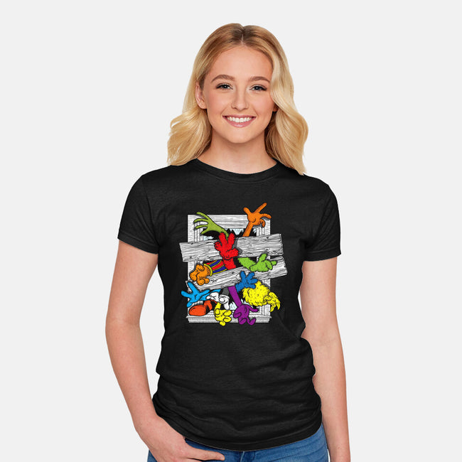 Cartoons Attack-Womens-Fitted-Tee-OPIPPI