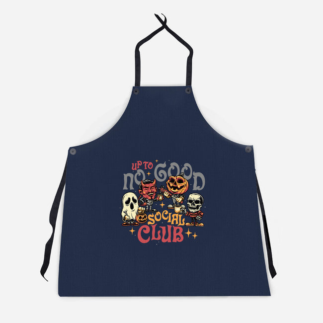 Up To No Good Social Club-Unisex-Kitchen-Apron-glitchygorilla