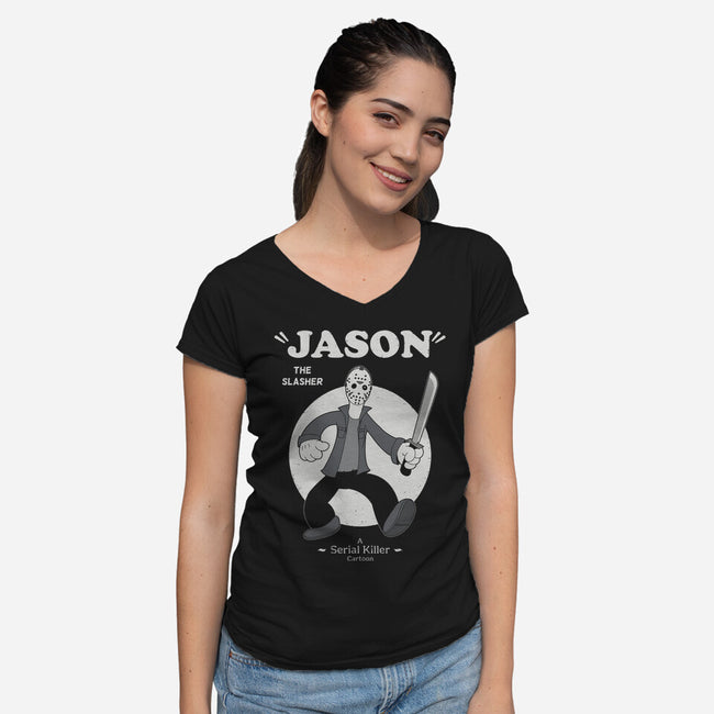 The Slasher-Womens-V-Neck-Tee-pigboom