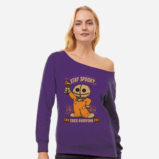 Stay Spooky Trick Everyone-Womens-Off Shoulder-Sweatshirt-pigboom