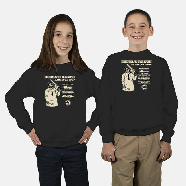 Texas BBQ Stop-Youth-Crew Neck-Sweatshirt-pigboom