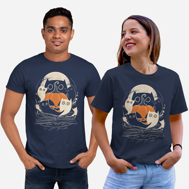 Ghostly Cats-Unisex-Basic-Tee-fanfabio