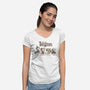 Trick Or Treat Road-Womens-V-Neck-Tee-Xentee