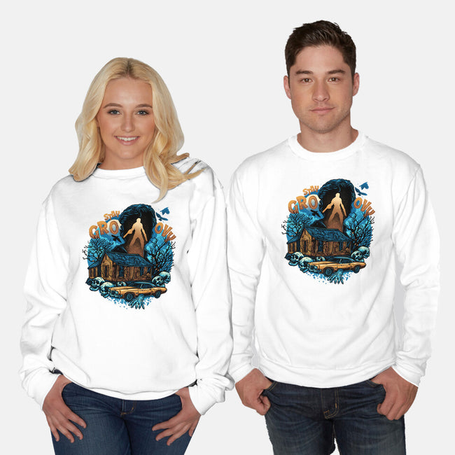 Spooky And Groovy-Unisex-Crew Neck-Sweatshirt-glitchygorilla