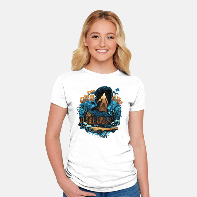 Spooky And Groovy-Womens-Fitted-Tee-glitchygorilla