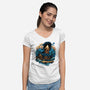 Spooky And Groovy-Womens-V-Neck-Tee-glitchygorilla