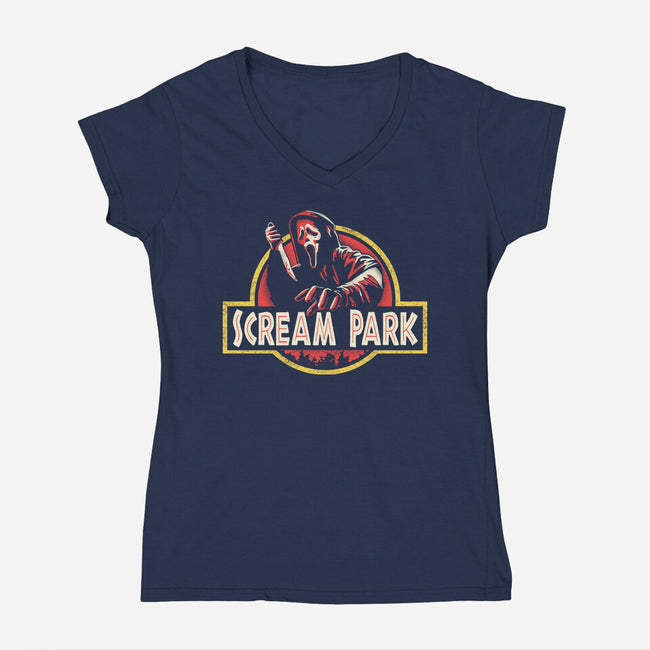 Scream Park-Womens-V-Neck-Tee-turborat14