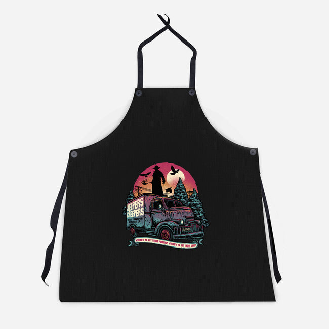 Creepers Transport Service-Unisex-Kitchen-Apron-glitchygorilla