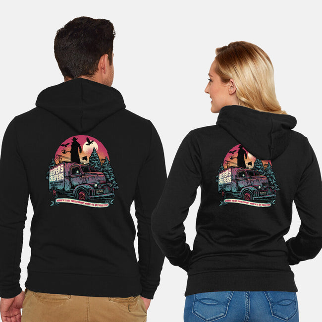 Creepers Transport Service-Unisex-Zip-Up-Sweatshirt-glitchygorilla