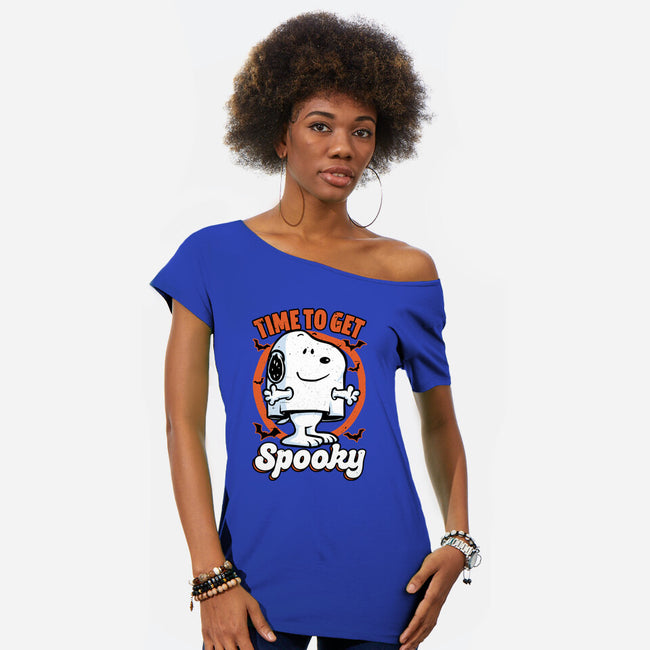 Spooky Beagle Halloween-Womens-Off Shoulder-Tee-Studio Mootant